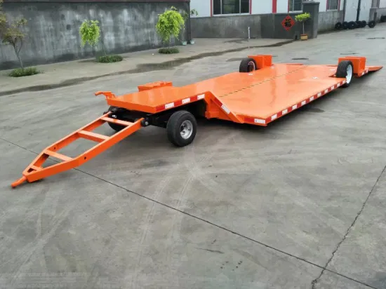 Hinterer Dump-Tandem-Achs-Flat-Deck-Anhänger-Pull-Anhänger-Wagen für den Transport von Autos, feuerverzinkte Mini-Autoanhänger